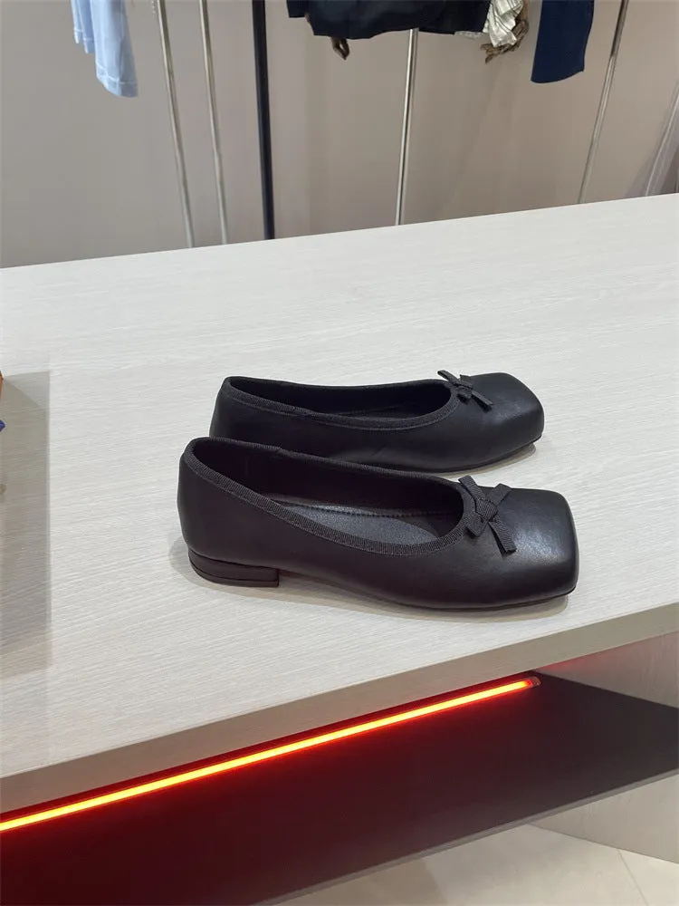 NEW & INSTOCK - Korean French Style Square Toe Ballet Flats