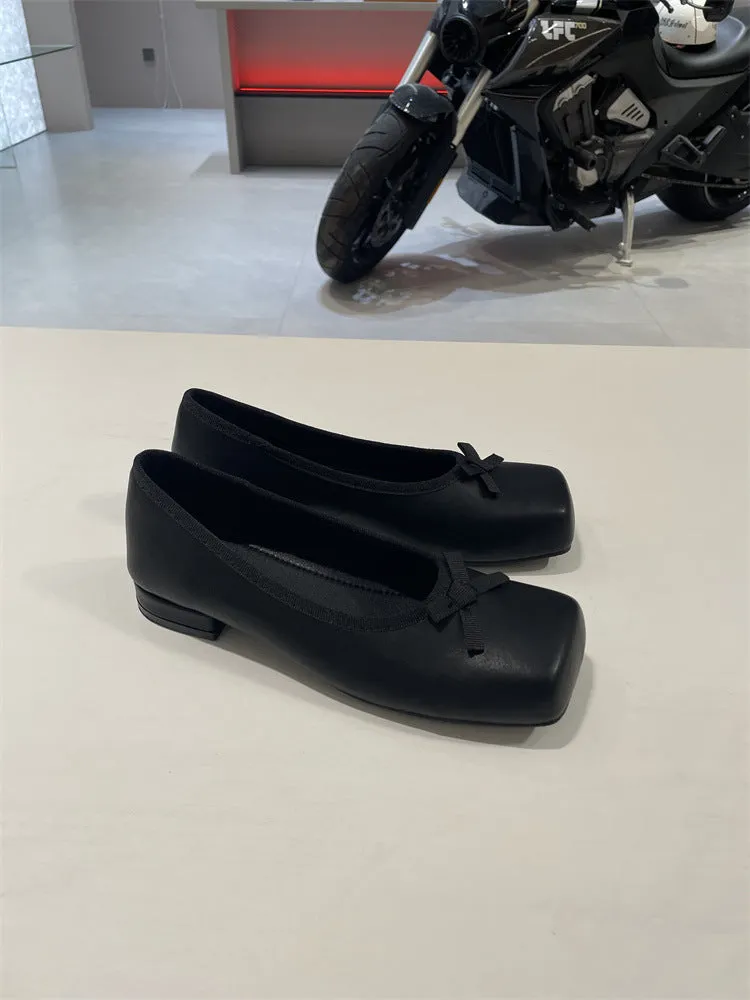 NEW & INSTOCK - Korean French Style Square Toe Ballet Flats