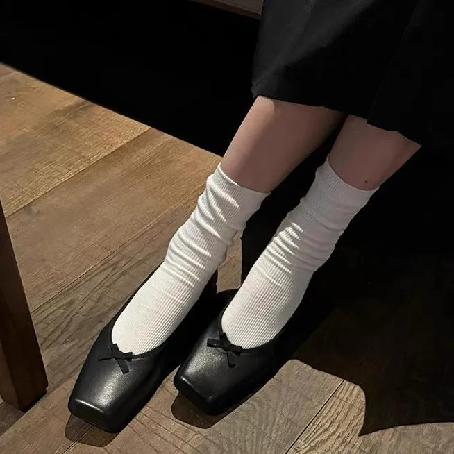 NEW & INSTOCK - Korean French Style Square Toe Ballet Flats