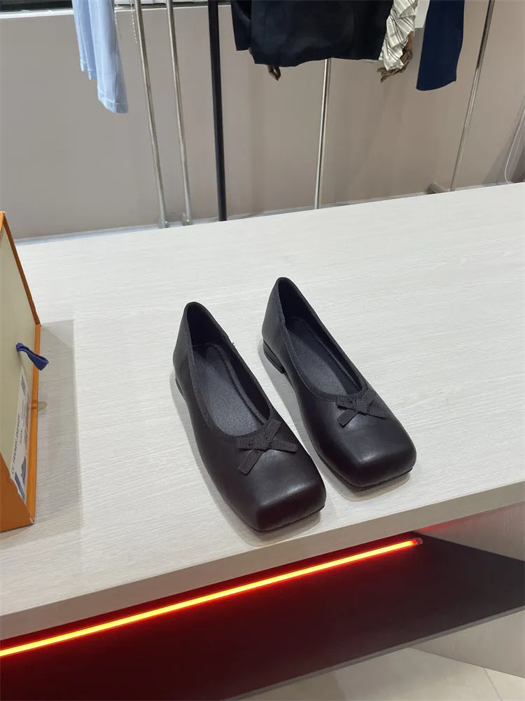 NEW & INSTOCK - Korean French Style Square Toe Ballet Flats