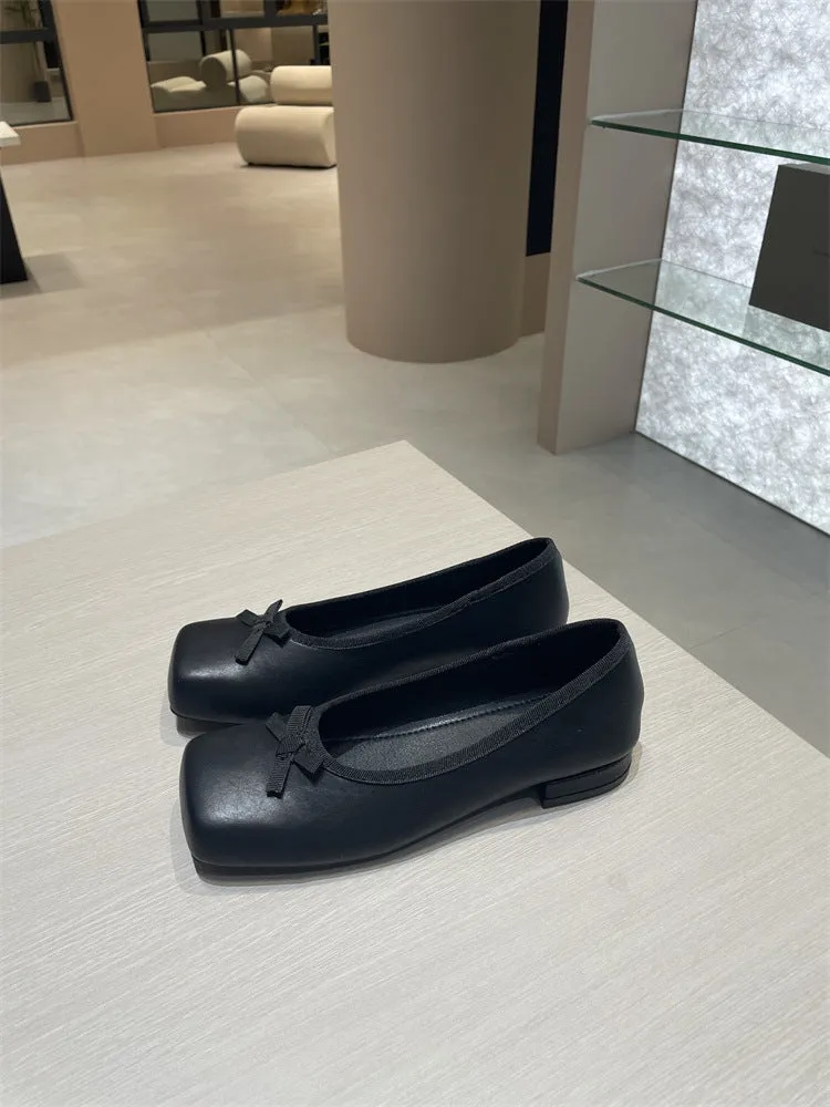 NEW & INSTOCK - Korean French Style Square Toe Ballet Flats