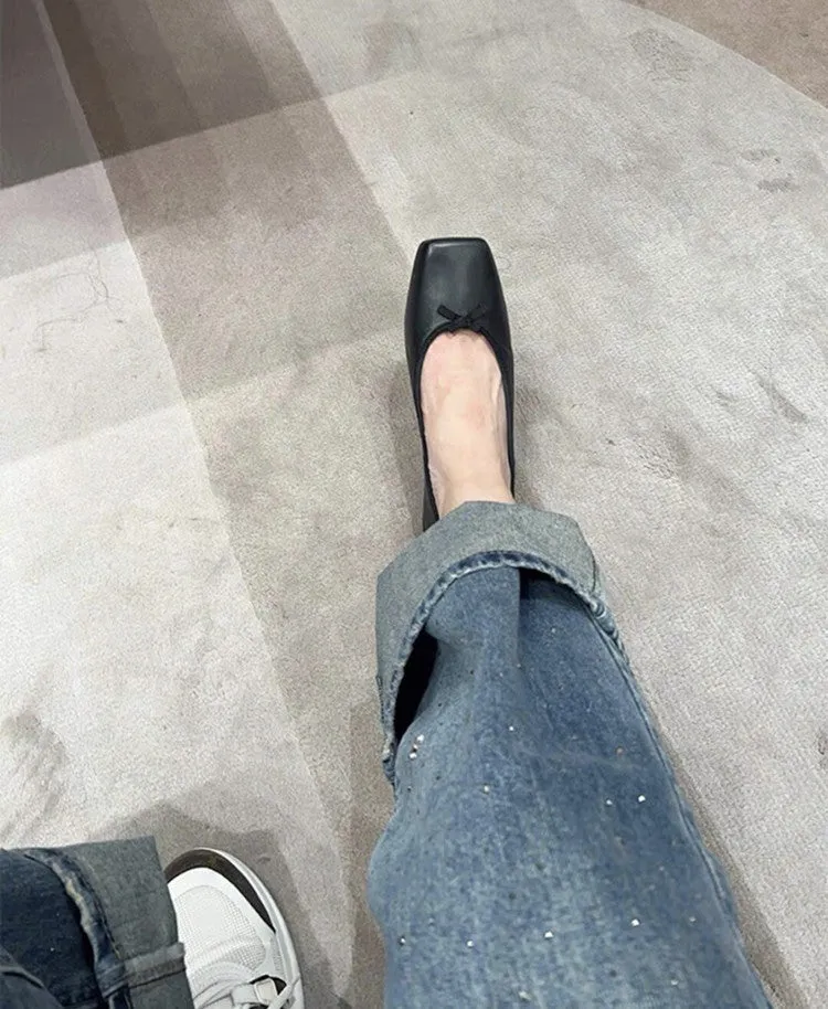 NEW & INSTOCK - Korean French Style Square Toe Ballet Flats