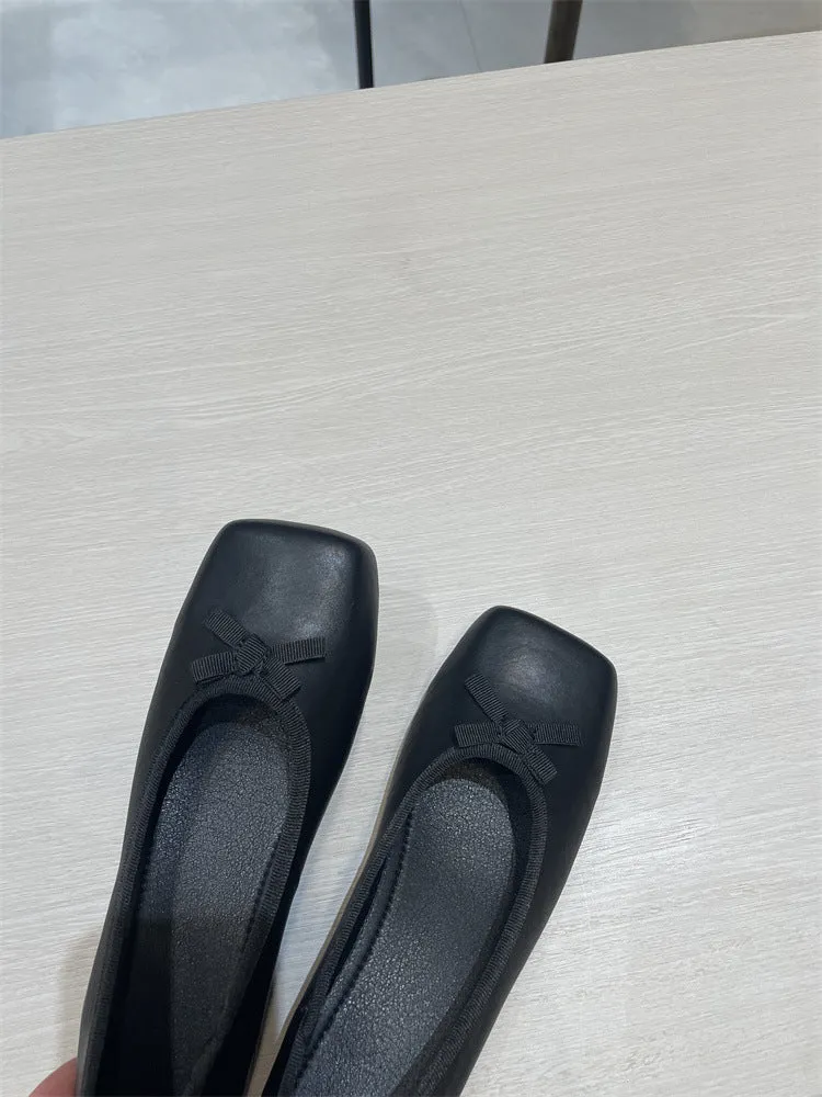 NEW & INSTOCK - Korean French Style Square Toe Ballet Flats