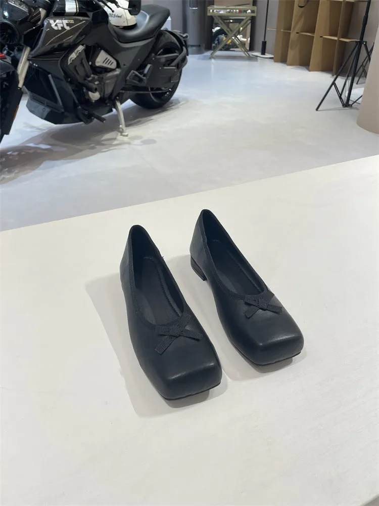 NEW & INSTOCK - Korean French Style Square Toe Ballet Flats