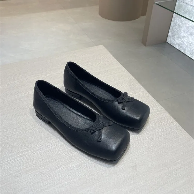 NEW & INSTOCK - Korean French Style Square Toe Ballet Flats