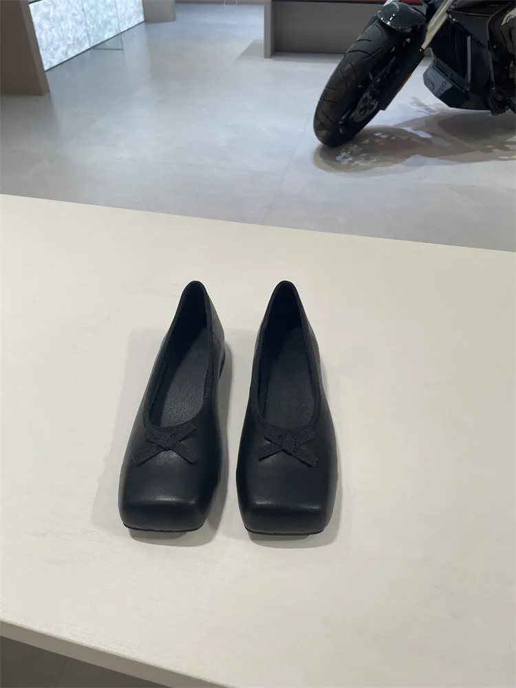 NEW & INSTOCK - Korean French Style Square Toe Ballet Flats