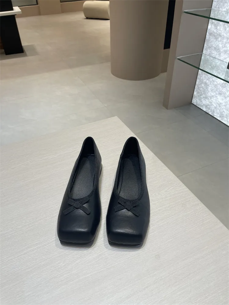 NEW & INSTOCK - Korean French Style Square Toe Ballet Flats