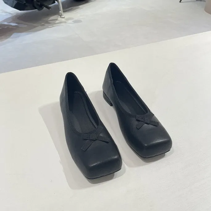 NEW & INSTOCK - Korean French Style Square Toe Ballet Flats