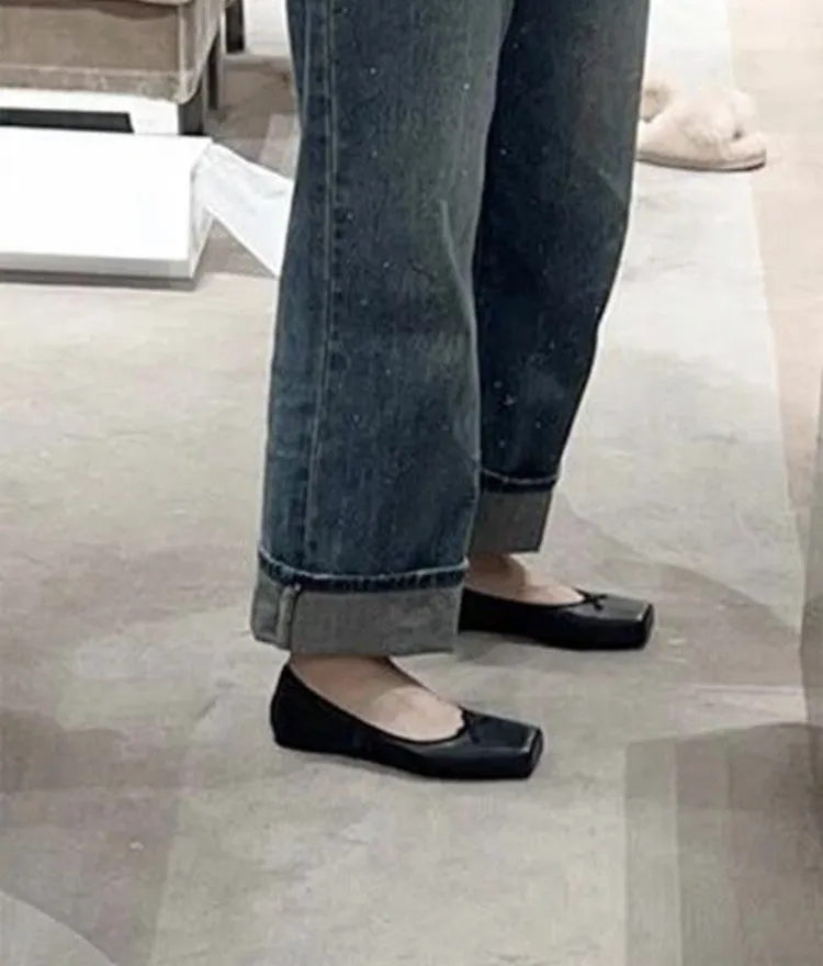 NEW & INSTOCK - Korean French Style Square Toe Ballet Flats