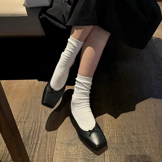 NEW & INSTOCK - Korean French Style Square Toe Ballet Flats