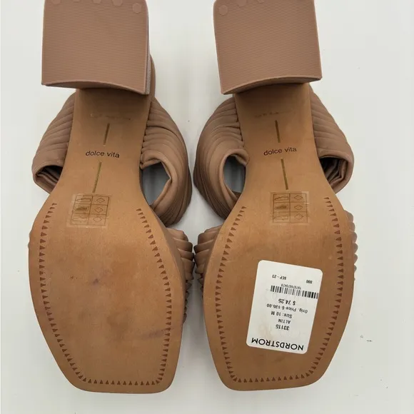 New Women’s Taupe Dolce Vita Beautiful Detailed Sandal Square Toe,size 10