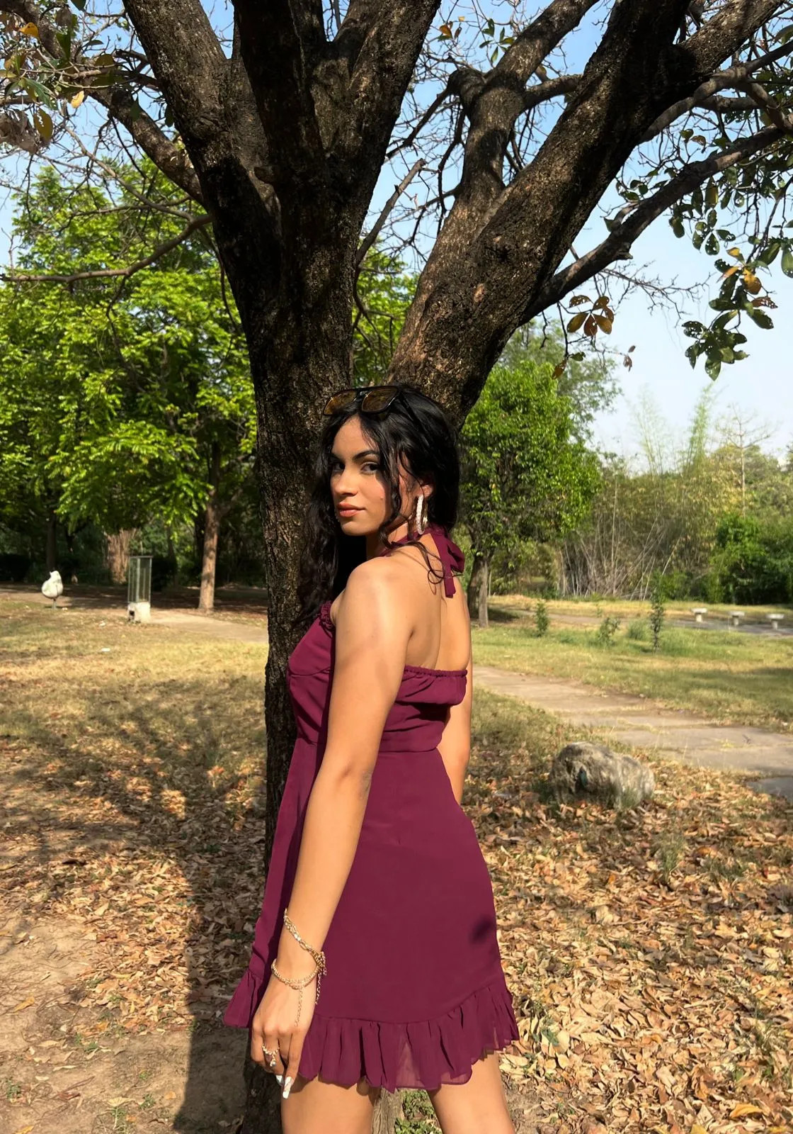 Nixie Mini Dress (Wine)