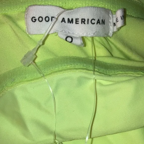 NWT Good American RUCHED MAXI TUBE DRESS Electric Lime size 0 XS