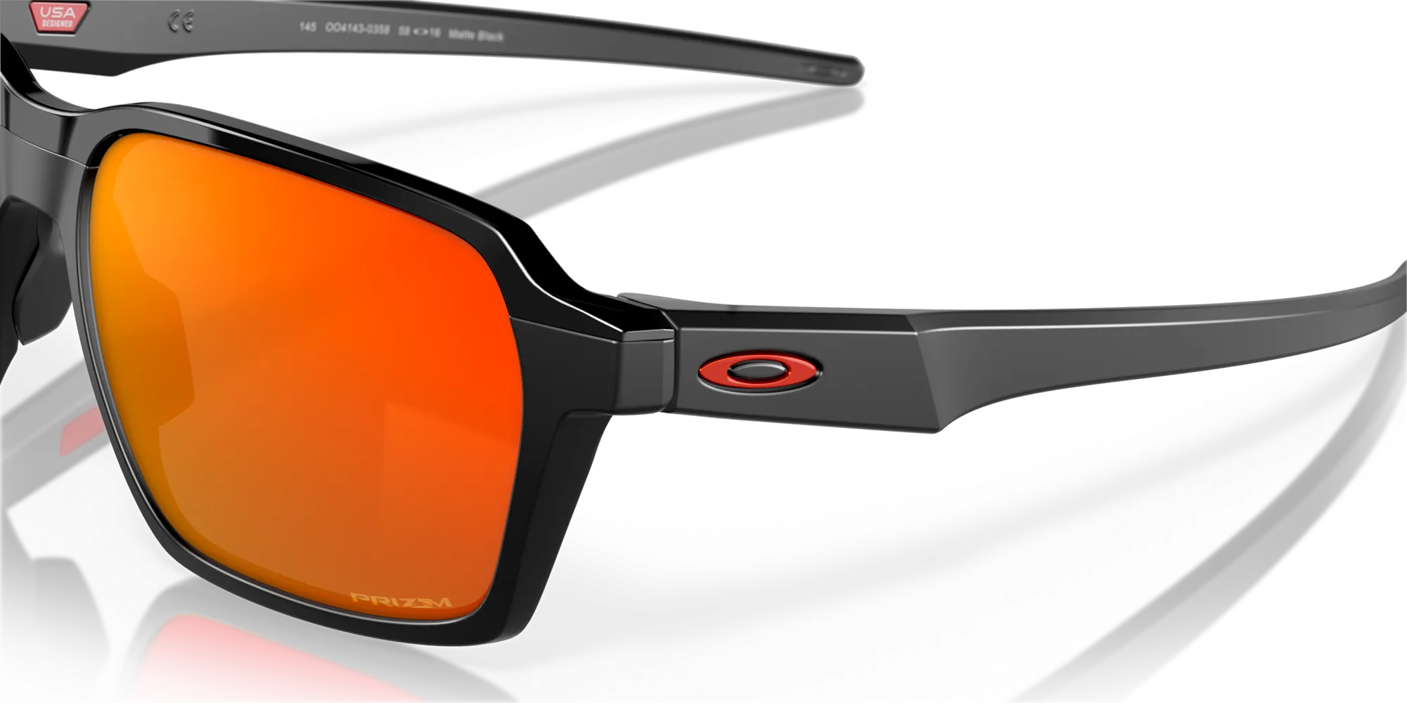 Oakley Parlay Sunglasses - Matte Black with Prizm Ruby Lenses