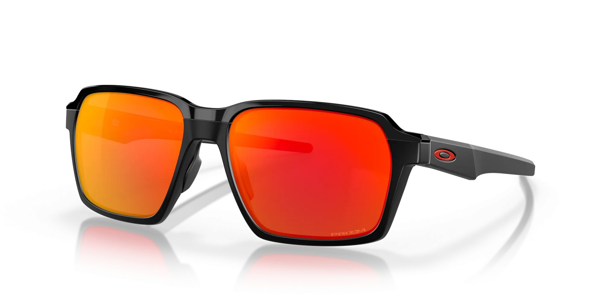 Oakley Parlay Sunglasses - Matte Black with Prizm Ruby Lenses