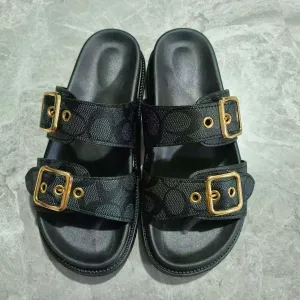 Open Toe Double Buckle Sandals