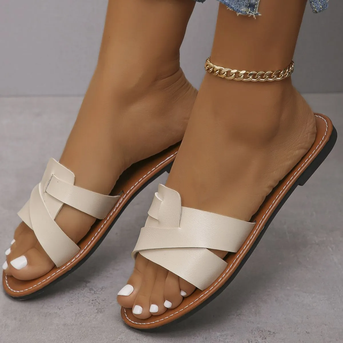 Open Toe Flats Sandals