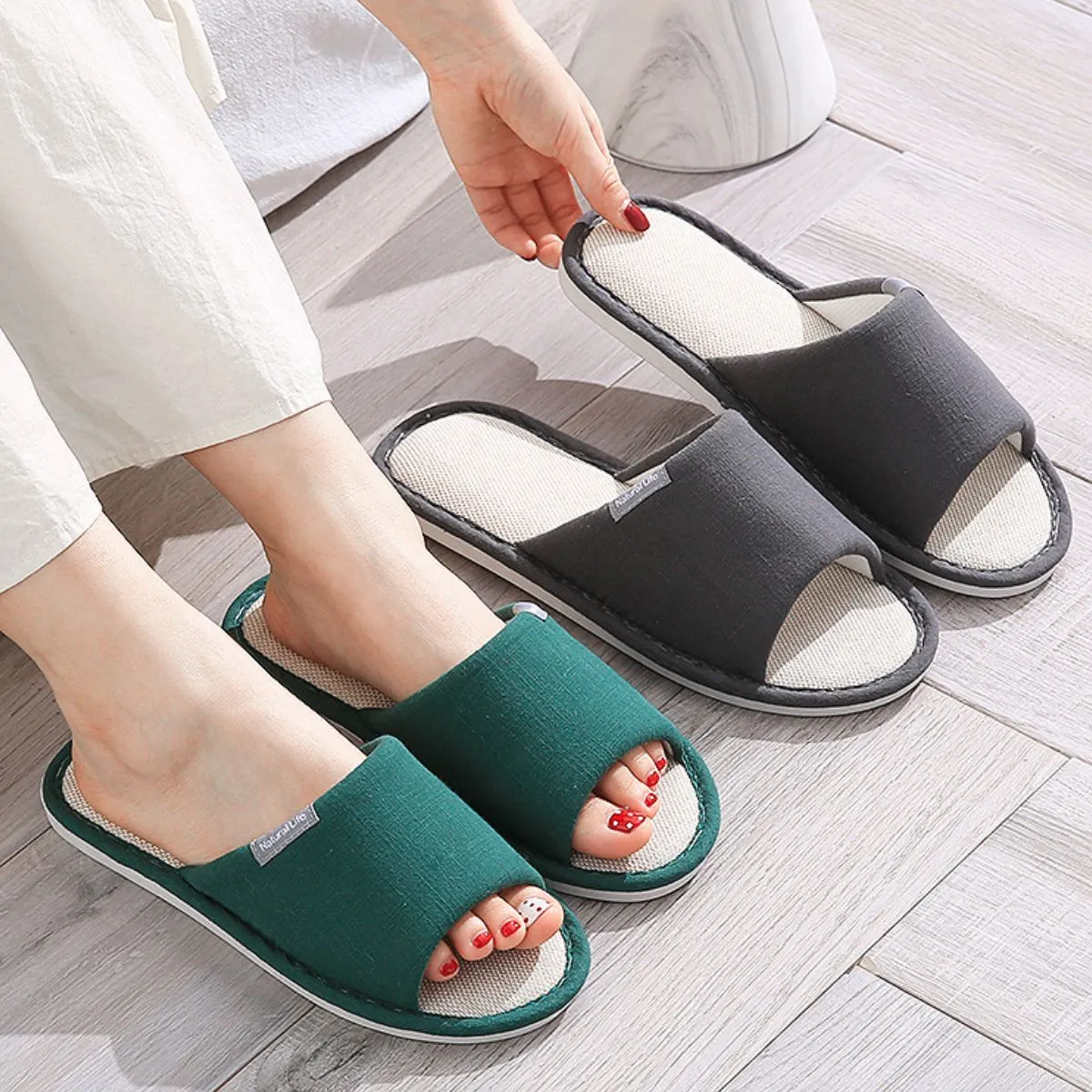 Open Toe Flats Slippers