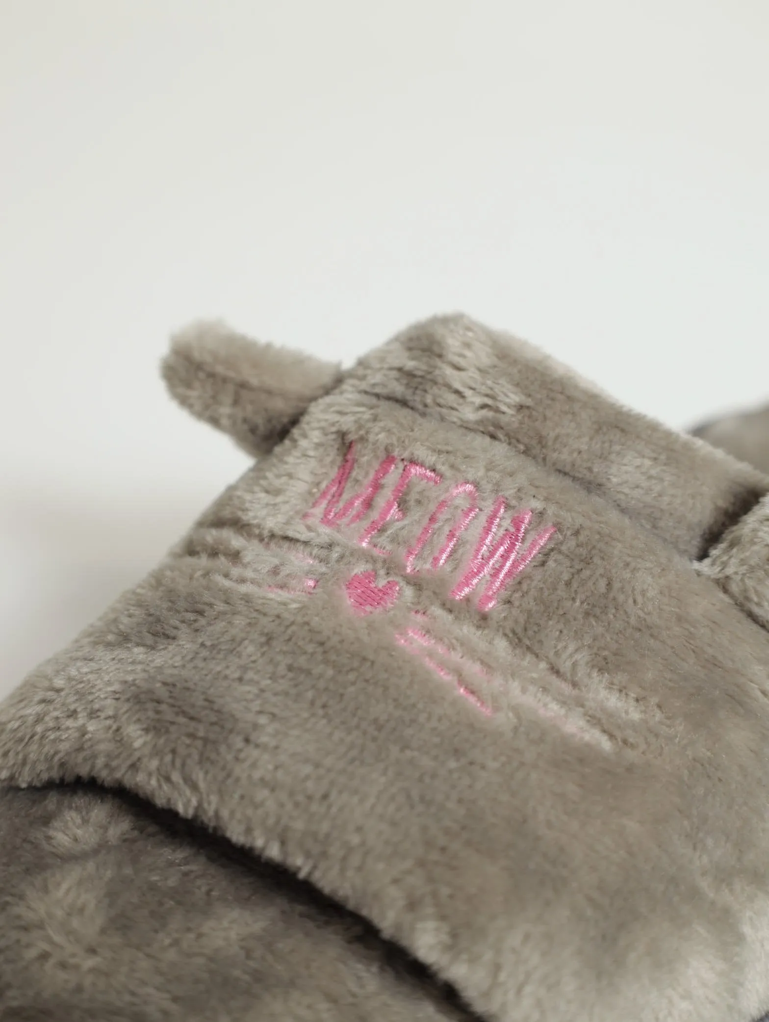 Open Toe Meow Slipper - Grey