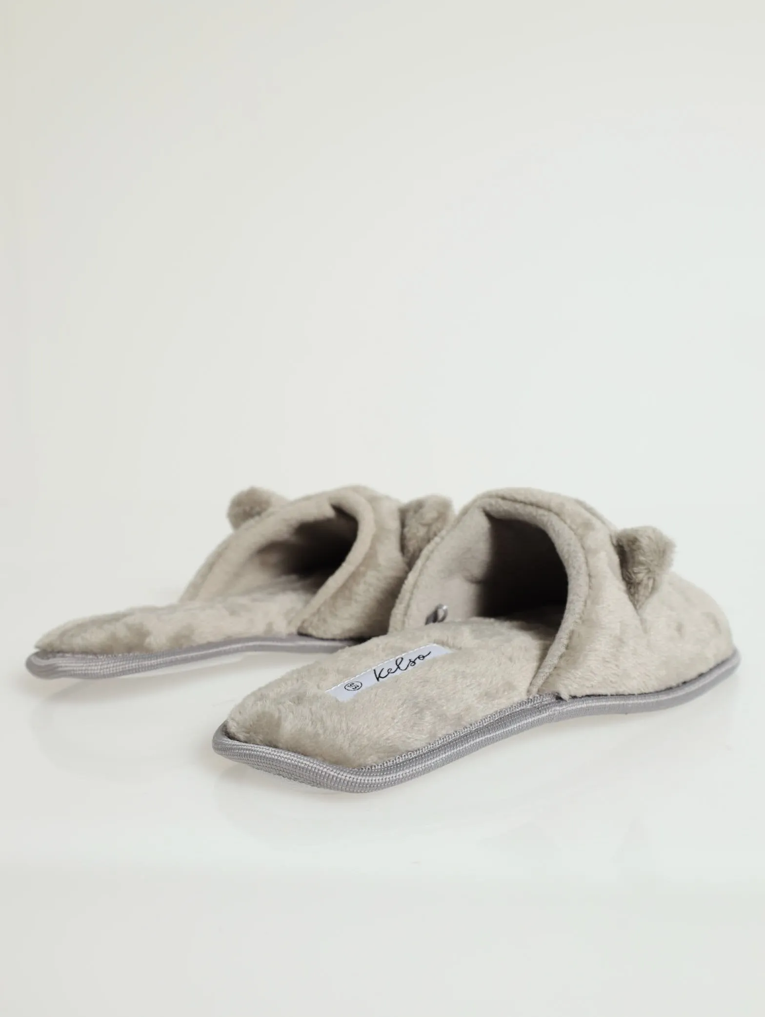 Open Toe Meow Slipper - Grey