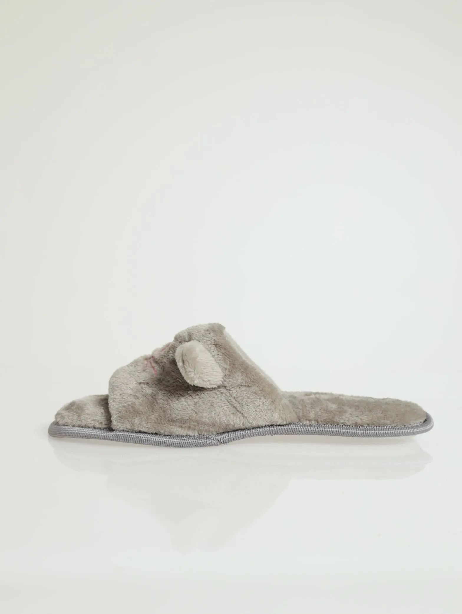 Open Toe Meow Slipper - Grey