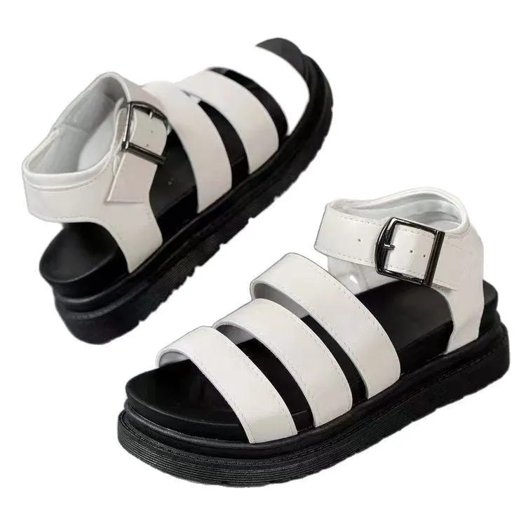 Open Toe Platform Buckle Sandals