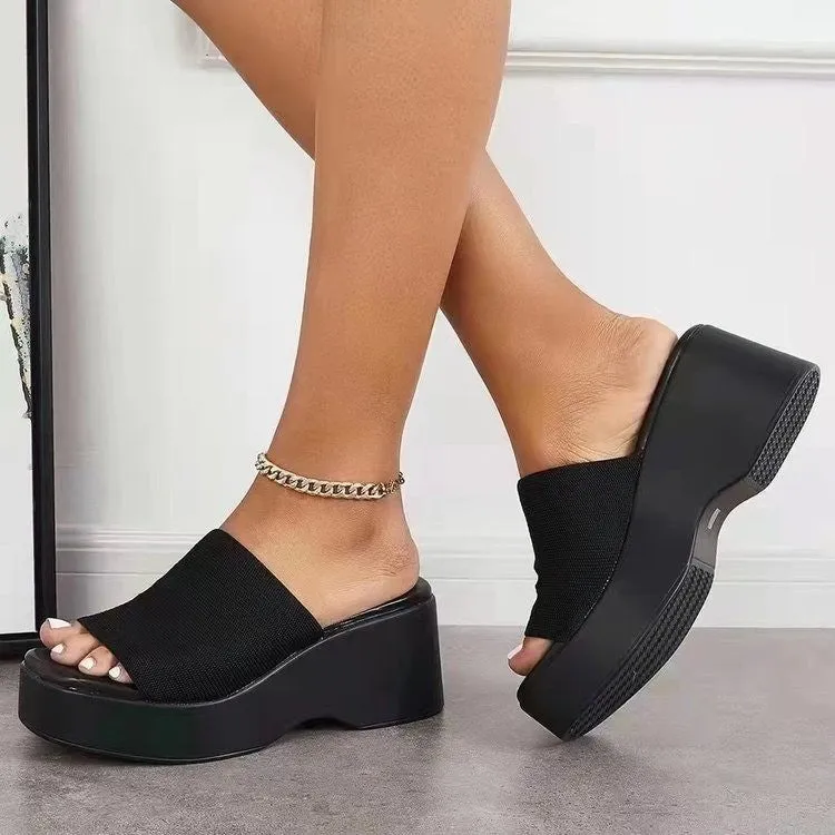 Open Toe Platform Cloth Sandals