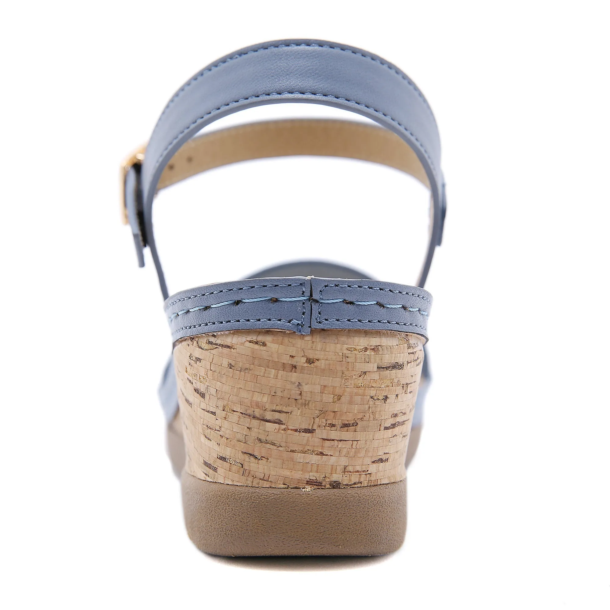 Open Toe Wedge Slingback - Blue