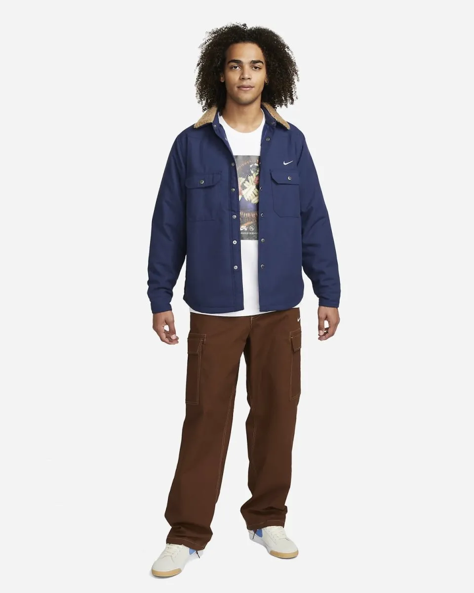 Padded Flannel Skate Jacket - Navy/Wood/White