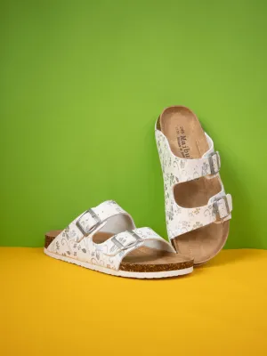 Paradera Floral Printed Double Strap Sandal