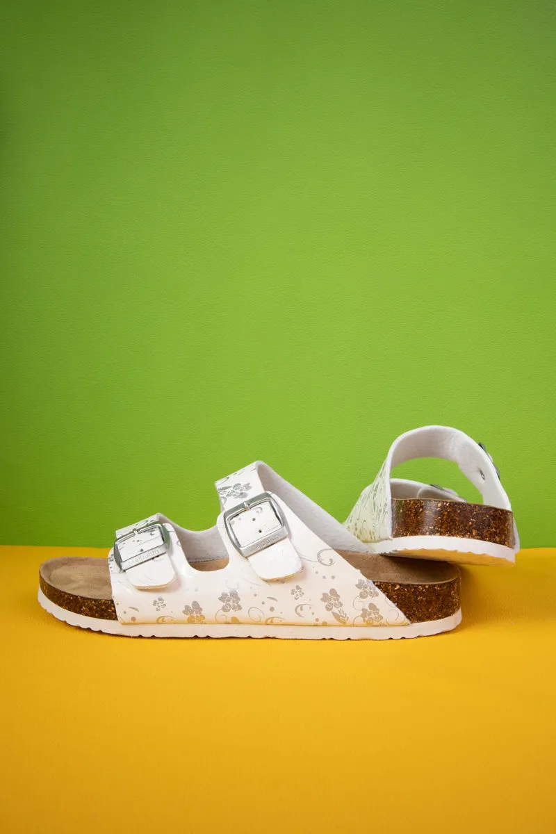 Paradera Floral Printed Double Strap Sandal