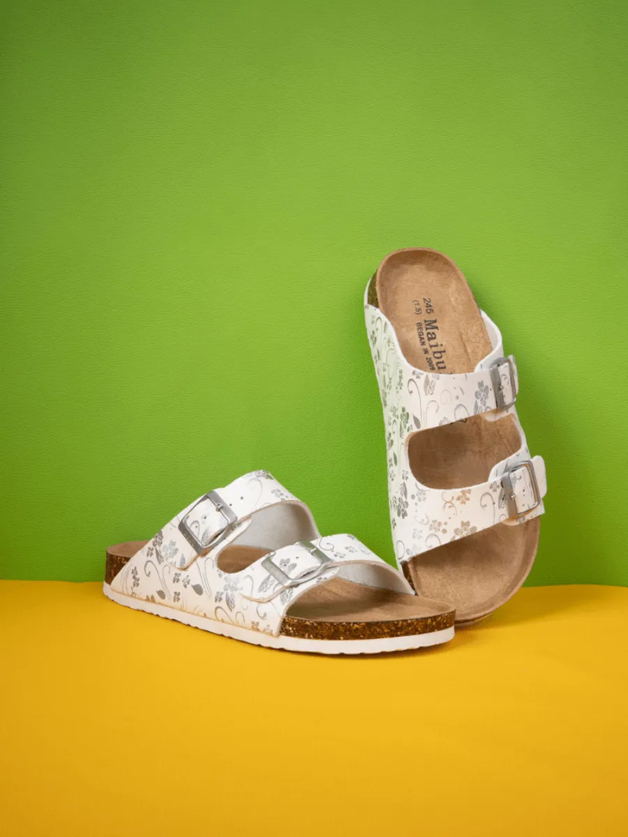 Paradera Floral Printed Double Strap Sandal