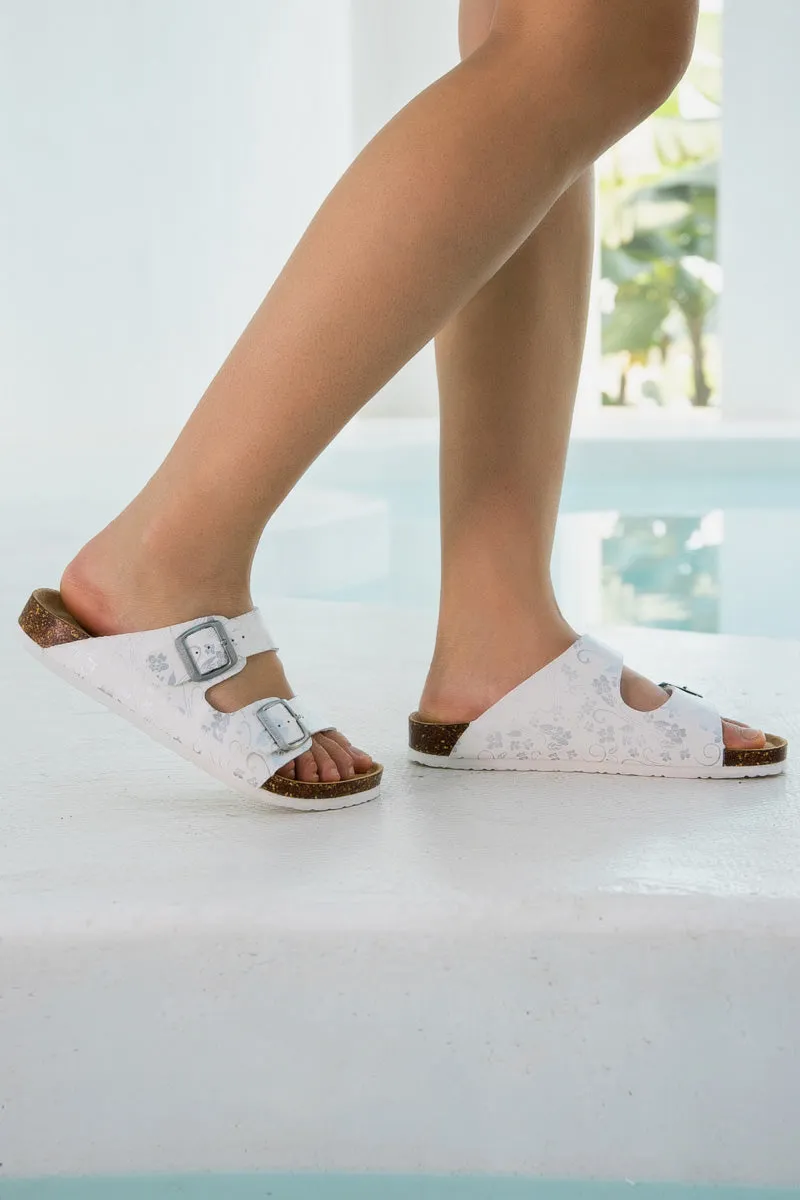 Paradera Floral Printed Double Strap Sandal