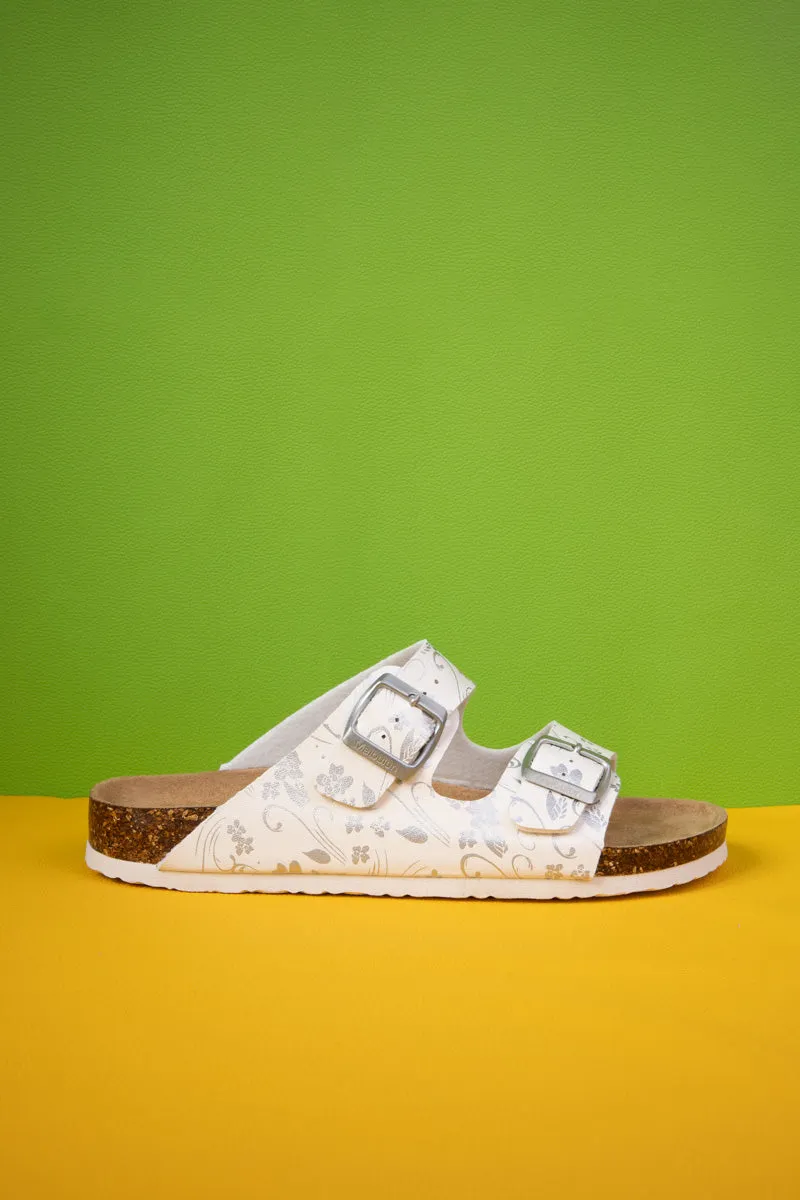 Paradera Floral Printed Double Strap Sandal