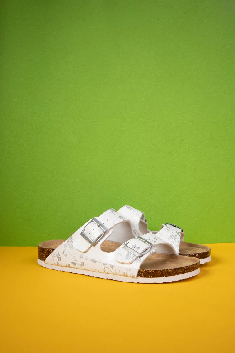 Paradera Floral Printed Double Strap Sandal