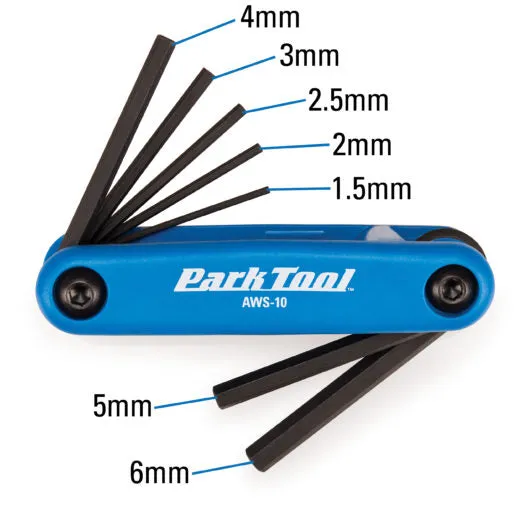 Park Tool - AWS-10 - Hex Wrench Set 1.5, 2, 2.5, 3, 4, 5 & 6mm