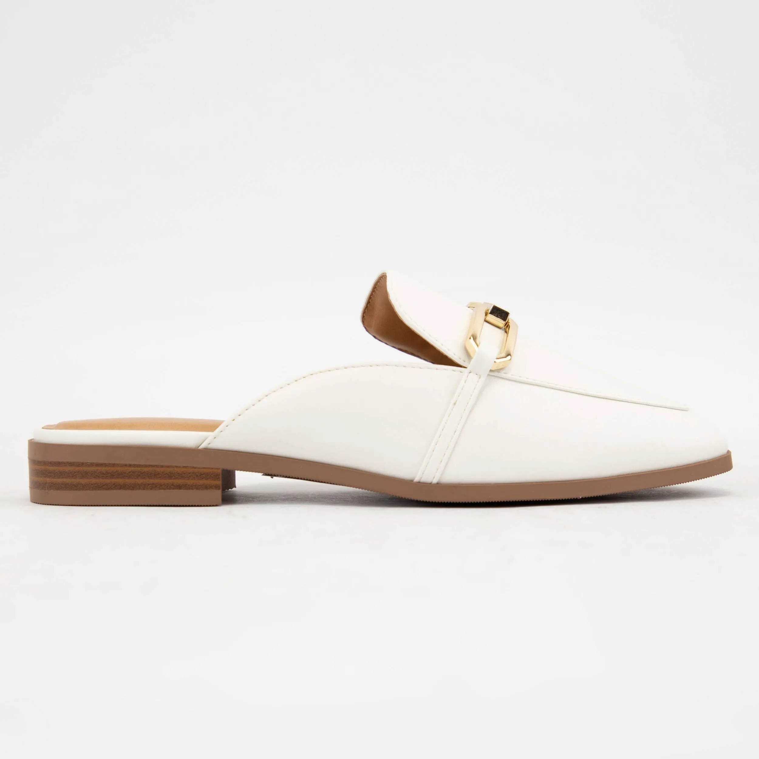 Pauline Gold Link Slip On Flat Mules