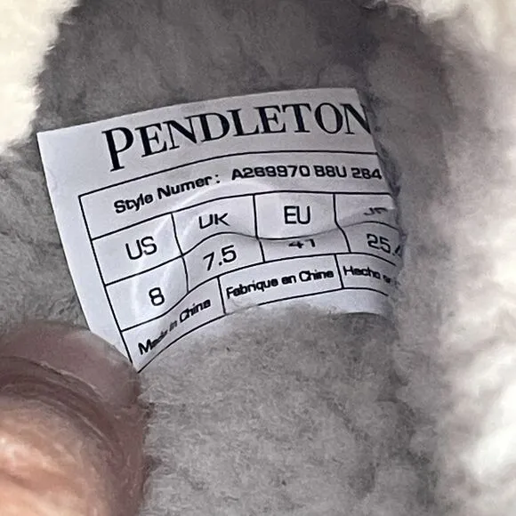 Pendleton Men's Couch Cruiser Slippers Sheepskin Lined Casual Slip On Size 8