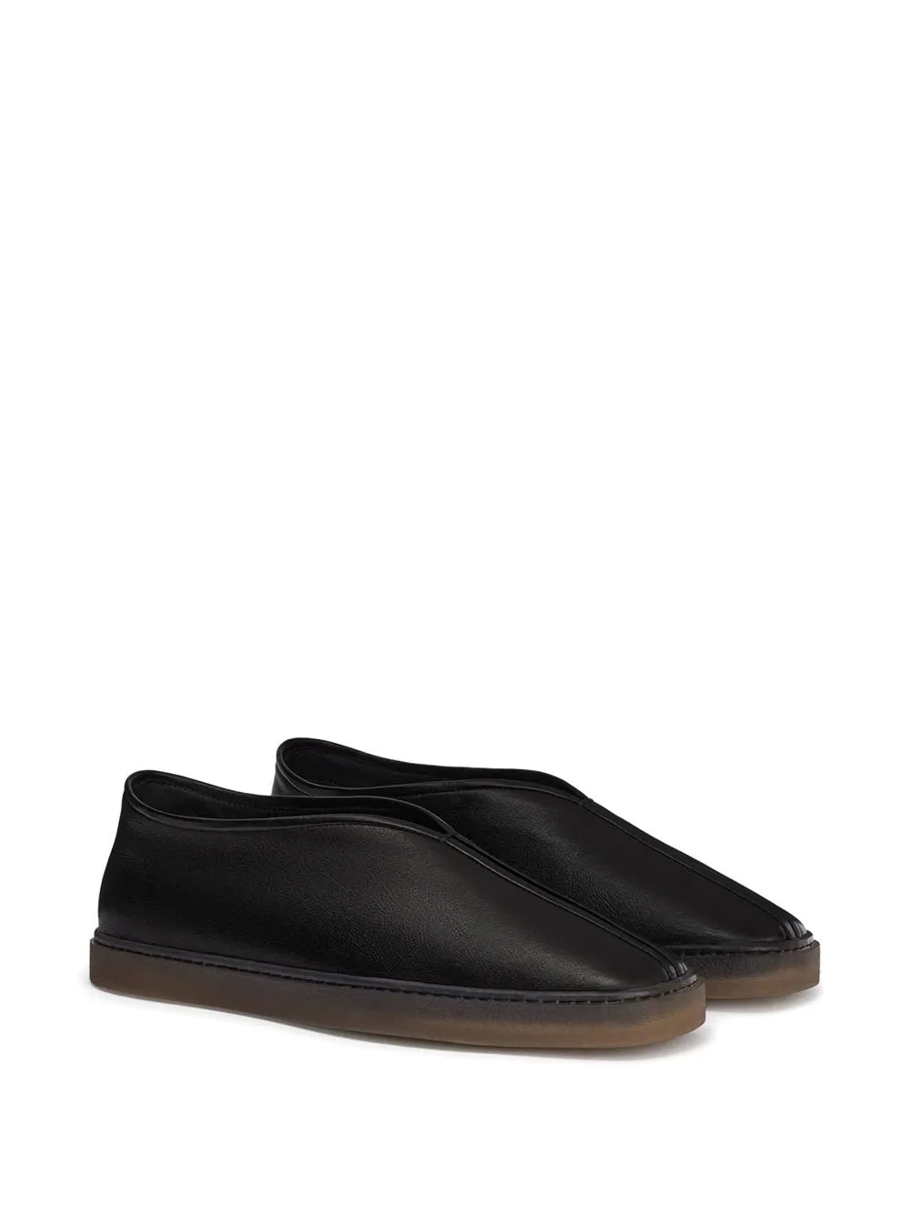 Piped leather sneakers