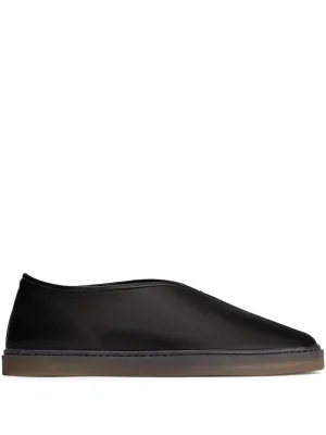 Piped leather sneakers