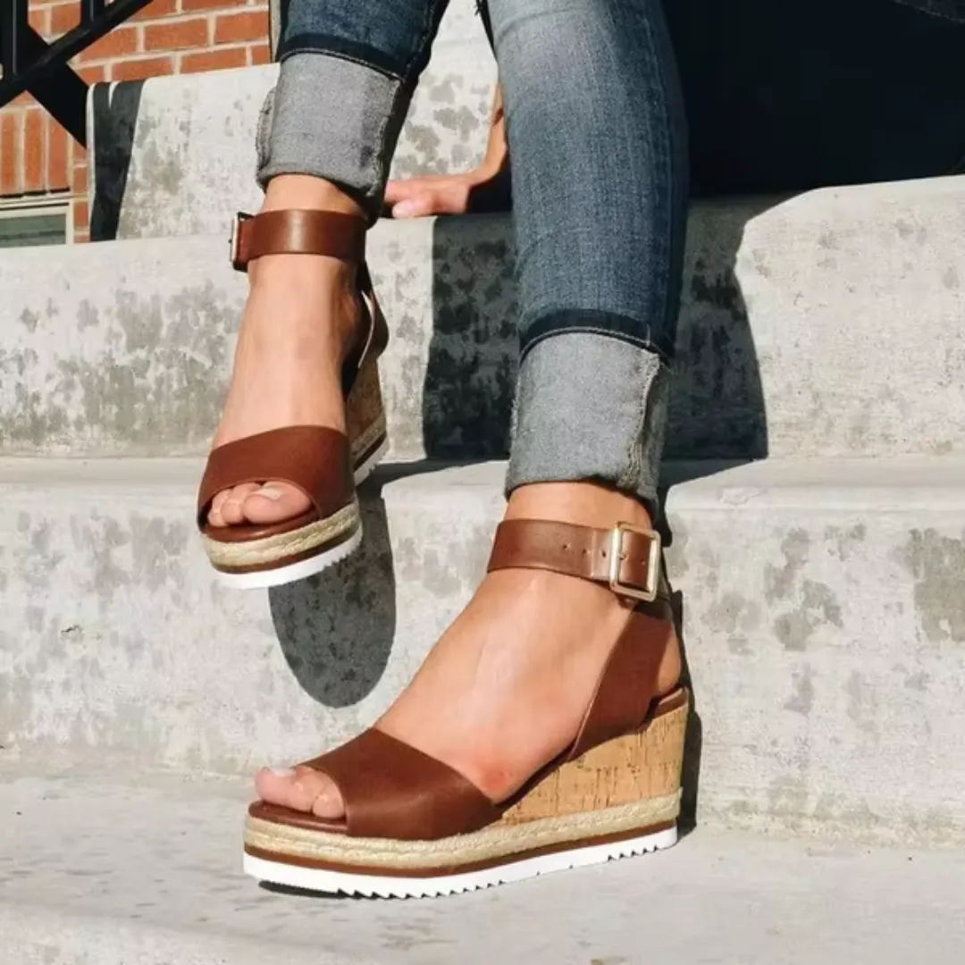 Platform Wedge Sandals | Adjustable Strap | Elegant & Comfortable