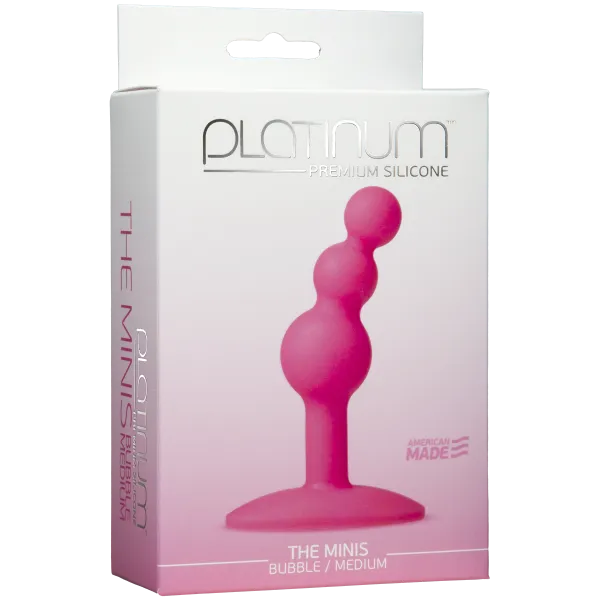 Platinum Premium Silicone The Minis Bubble Medium Pink Plug