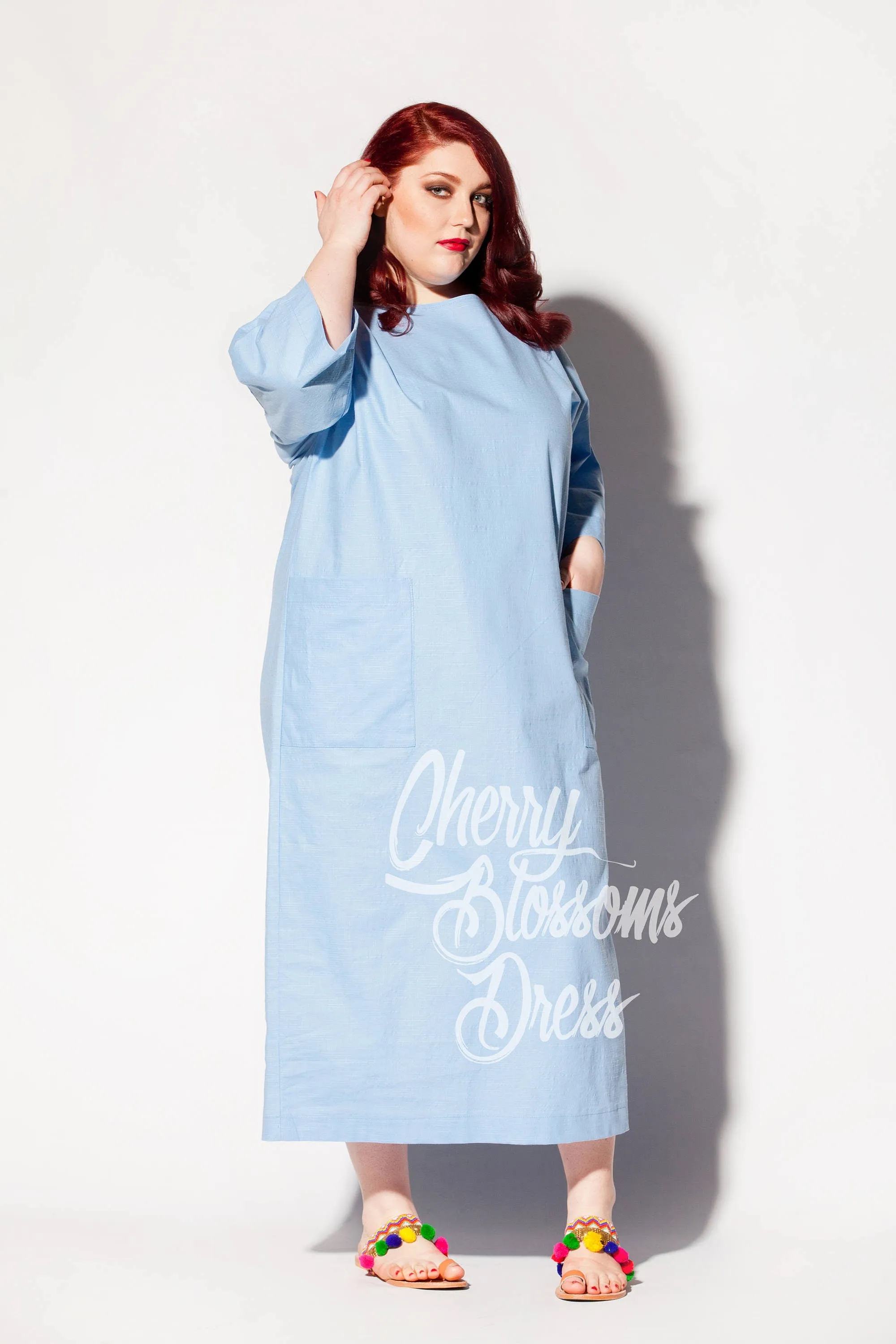 Plus Size Linen Clothing, Sky Blue Linen Dress, Linen Robe, Plus Size Dress with Pockets, Linen Kaftan, Plus Size Clothing, Minimalist Dress