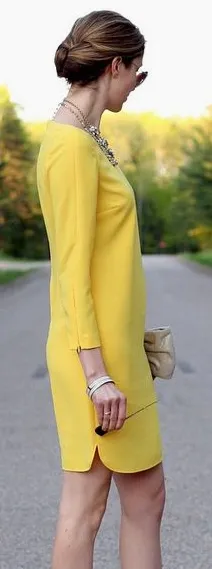 Pringle yellow satin dress Size 10UK