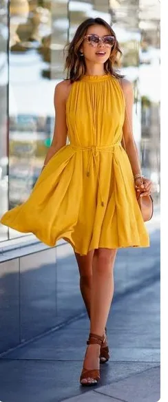 Pringle yellow satin dress Size 10UK