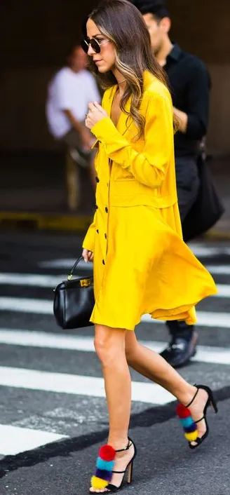 Pringle yellow satin dress Size 10UK
