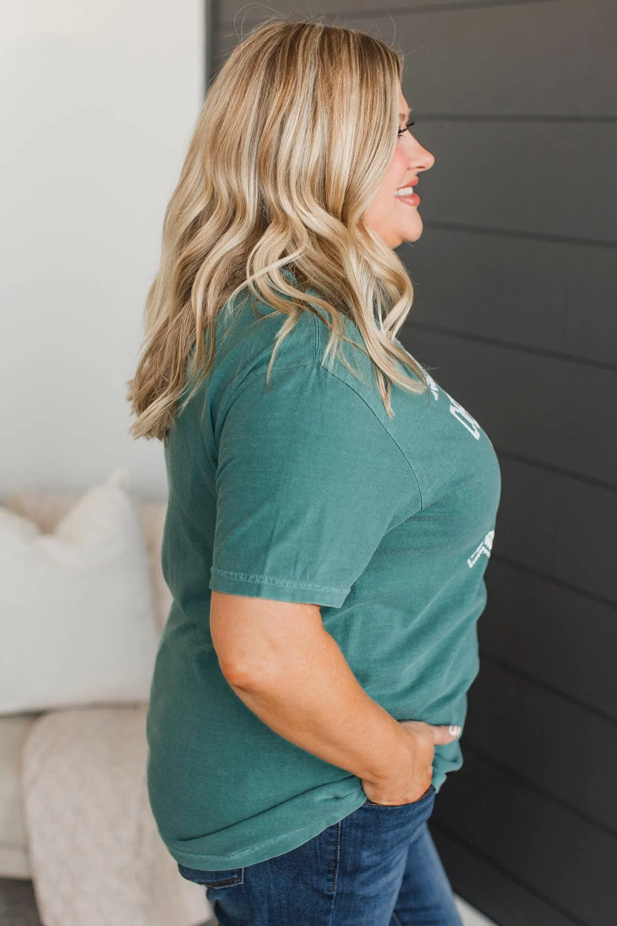 "Definitely Getting Coal" Graphic Tee- Light Emerald