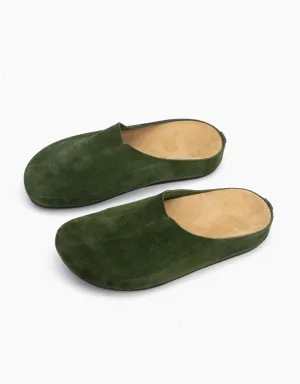 Real Leather Suede Wide Toe Box Mules