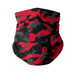 Red Black Grey Camo Sublimation Neck Gaiter