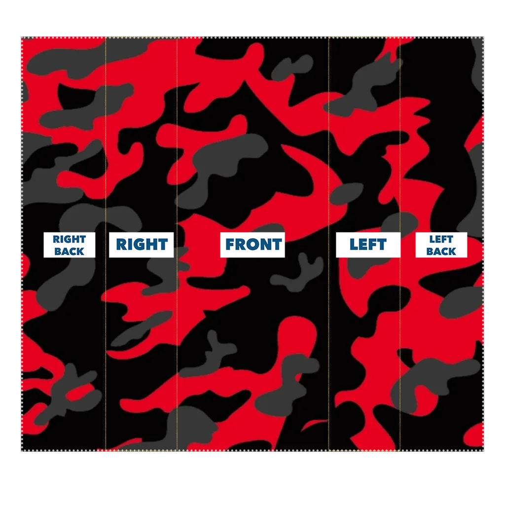 Red Black Grey Camo Sublimation Neck Gaiter